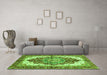 Machine Washable Persian Green Traditional Area Rugs in a Living Room,, wshabs3179grn