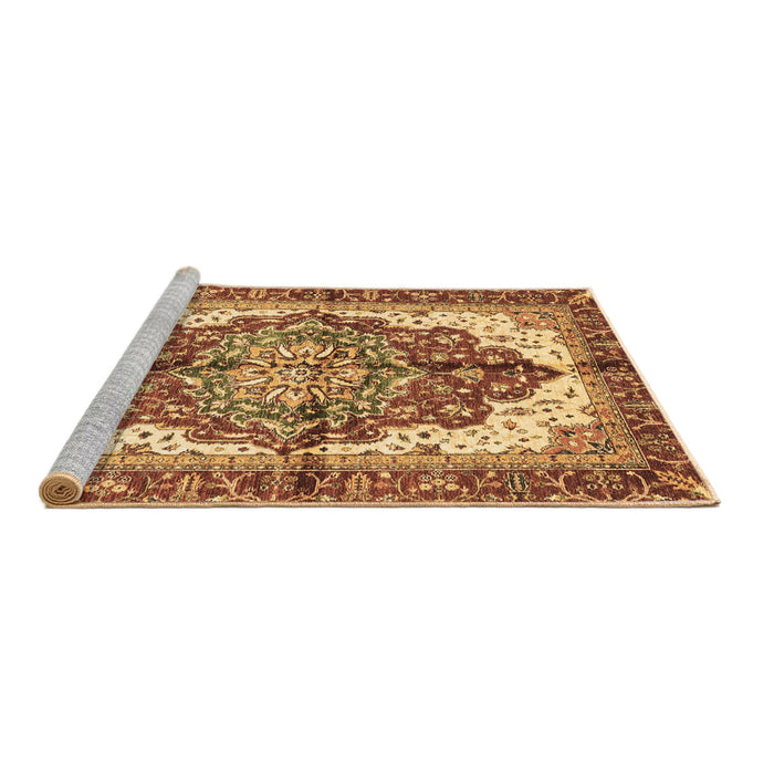 Sideview of Machine Washable Persian Brown Traditional Rug, wshabs3179brn