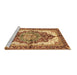 Sideview of Machine Washable Persian Brown Traditional Rug, wshabs3179brn