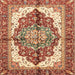 Square Abstract Yellow Persian Rug, abs3179