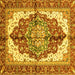 Square Machine Washable Persian Yellow Traditional Rug, wshabs3179yw