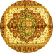 Round Persian Yellow Traditional Rug, abs3179yw