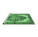 Sideview of Machine Washable Persian Emerald Green Traditional Area Rugs, wshabs3179emgrn