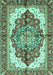 Machine Washable Persian Turquoise Traditional Area Rugs, wshabs3179turq