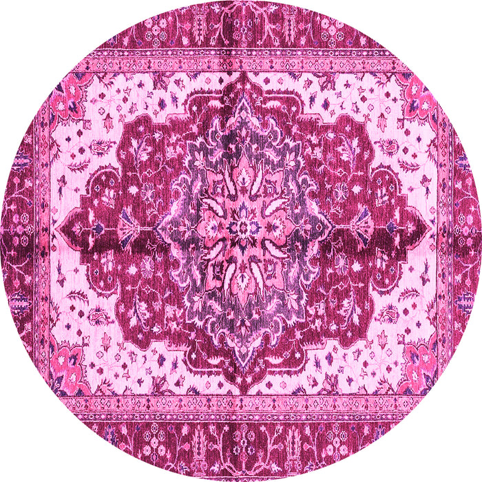 Round Persian Pink Traditional Rug, abs3179pnk