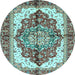 Round Persian Light Blue Traditional Rug, abs3179lblu