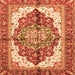 Square Machine Washable Persian Orange Traditional Area Rugs, wshabs3179org