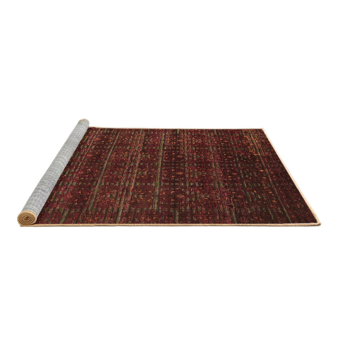 Sideview of Machine Washable Abstract Brown Modern Rug, wshabs317brn