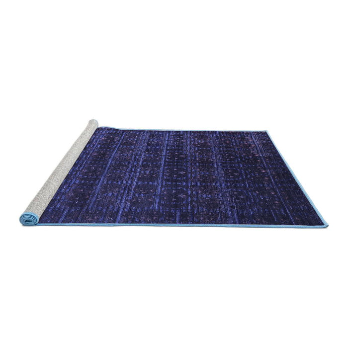 Sideview of Machine Washable Abstract Blue Modern Rug, wshabs317blu