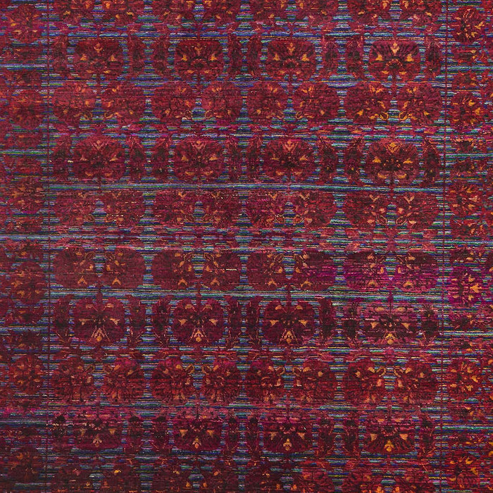 Machine Washable Abstract Cranberry Red Rug, wshabs317