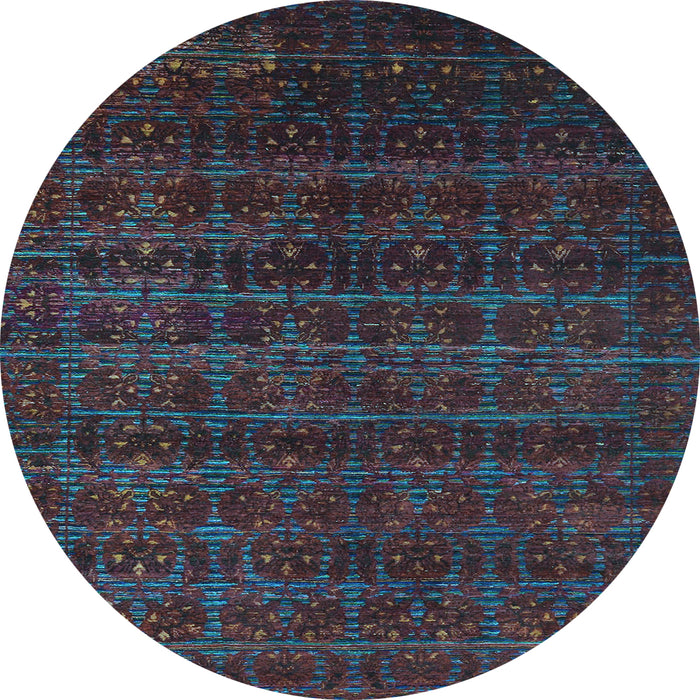 Round Machine Washable Abstract Light Blue Modern Rug, wshabs317lblu