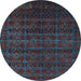 Round Machine Washable Abstract Light Blue Modern Rug, wshabs317lblu