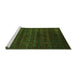 Sideview of Machine Washable Abstract Green Modern Area Rugs, wshabs317grn