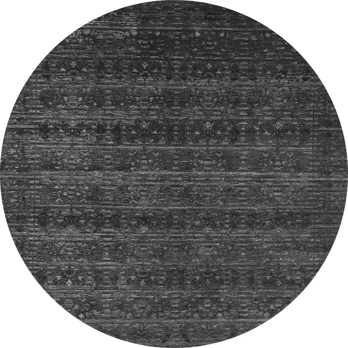 Round Machine Washable Abstract Gray Modern Rug, wshabs317gry
