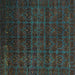 Square Machine Washable Abstract Turquoise Modern Area Rugs, wshabs317turq