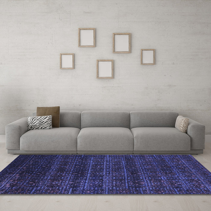 Machine Washable Abstract Blue Modern Rug in a Living Room, wshabs317blu