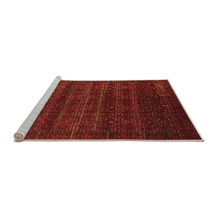 Sideview of Machine Washable Abstract Orange Modern Area Rugs, wshabs317org