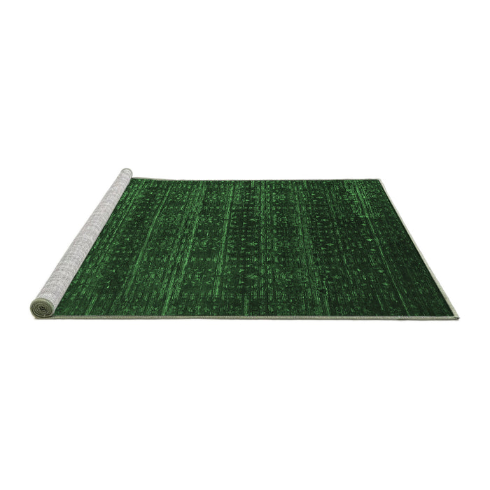 Sideview of Machine Washable Abstract Emerald Green Modern Area Rugs, wshabs317emgrn