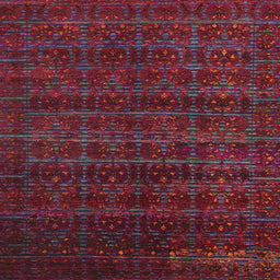 Square Machine Washable Abstract Cranberry Red Rug, wshabs317