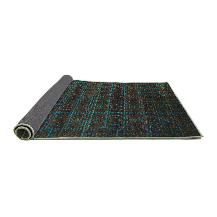 Sideview of Abstract Turquoise Modern Rug, abs317turq