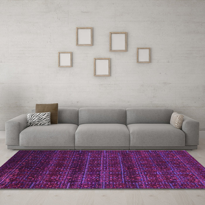 Machine Washable Abstract Purple Modern Area Rugs in a Living Room, wshabs317pur