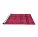 Sideview of Machine Washable Abstract Raspberry Red Rug, wshabs318