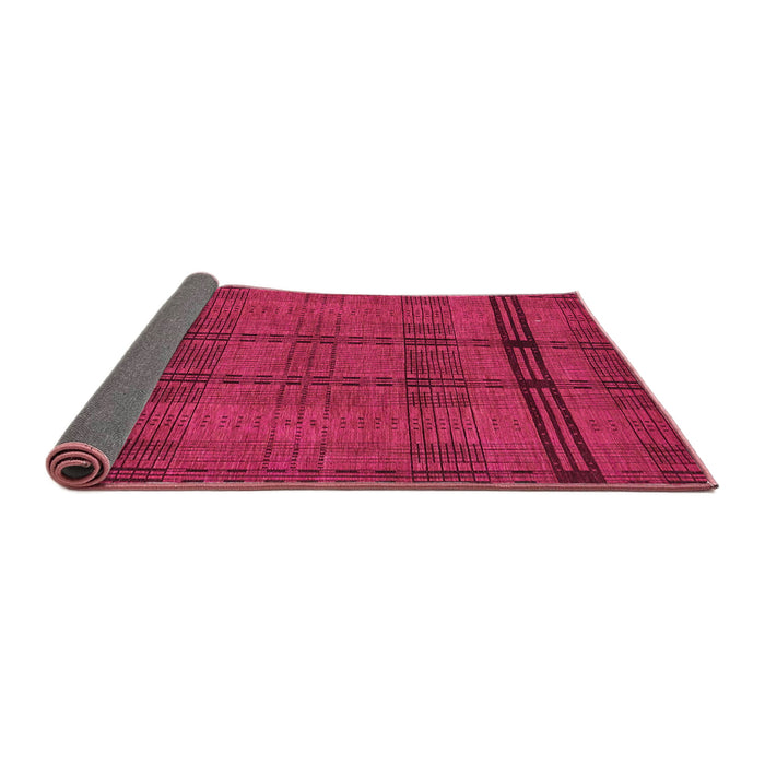 Sideview of Abstract Raspberry Red Modern Rug, abs318