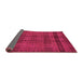 Sideview of Abstract Raspberry Red Modern Rug, abs318