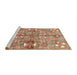 Sideview of Machine Washable Abstract Chestnut Red Rug, wshabs3180