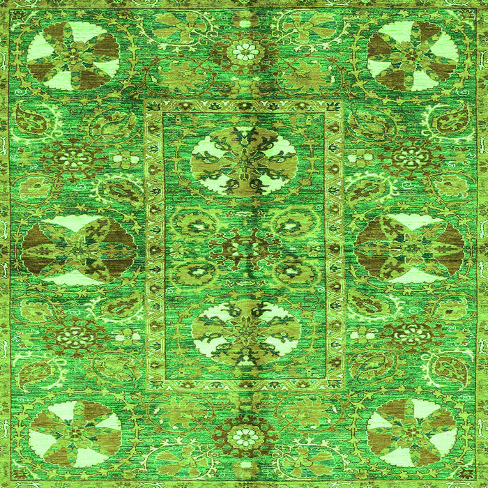 Square Abstract Green Modern Rug, abs3180grn