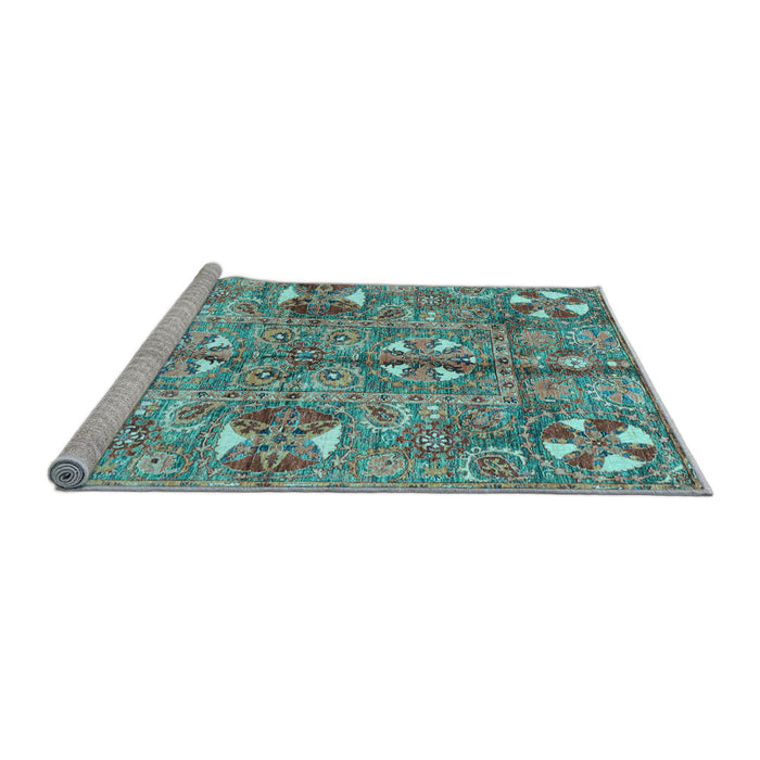 Sideview of Machine Washable Abstract Light Blue Modern Rug, wshabs3180lblu
