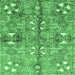 Square Machine Washable Abstract Emerald Green Modern Area Rugs, wshabs3180emgrn