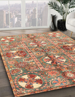 Abstract Chestnut Red Modern Rug in Family Room, abs3180