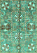 Machine Washable Abstract Turquoise Modern Area Rugs, wshabs3180turq