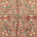 Square Machine Washable Abstract Chestnut Red Rug, wshabs3180