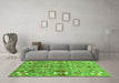 Machine Washable Abstract Green Modern Area Rugs in a Living Room,, wshabs3180grn