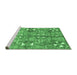 Sideview of Machine Washable Abstract Emerald Green Modern Area Rugs, wshabs3180emgrn