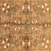 Square Abstract Brown Modern Rug, abs3180brn