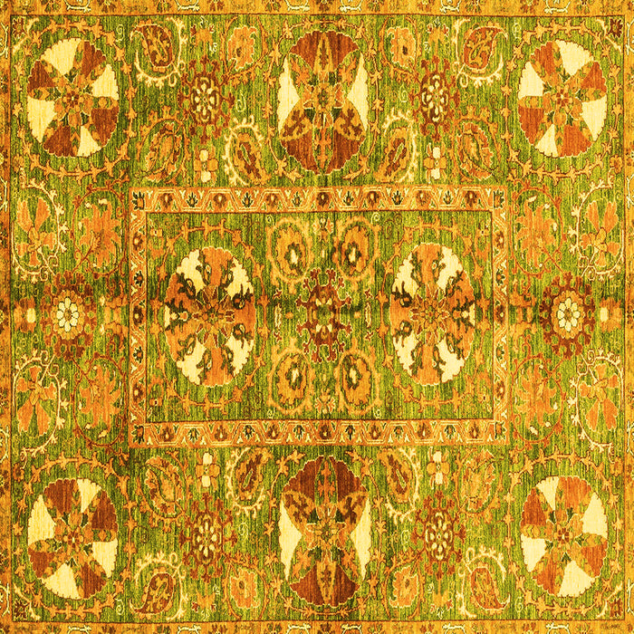 Square Abstract Yellow Modern Rug, abs3180yw