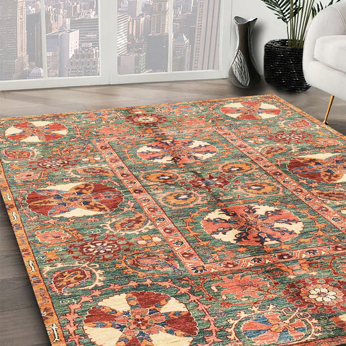 Machine Washable Abstract Chestnut Red Rug in a Family Room, wshabs3180