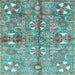 Square Abstract Light Blue Modern Rug, abs3180lblu