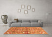 Machine Washable Abstract Orange Modern Area Rugs in a Living Room, wshabs3180org