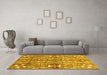 Machine Washable Abstract Yellow Modern Rug in a Living Room, wshabs3180yw