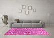 Machine Washable Abstract Pink Modern Rug in a Living Room, wshabs3180pnk