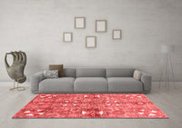 Machine Washable Abstract Red Modern Rug, wshabs3180red