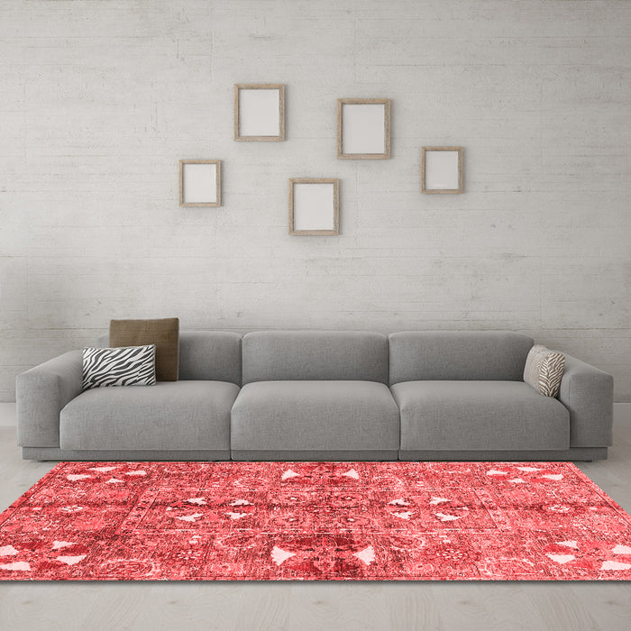 Modern Red Washable Rugs