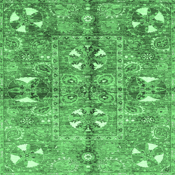 Square Abstract Emerald Green Modern Rug, abs3180emgrn