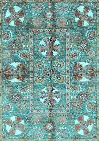 Abstract Light Blue Modern Rug, abs3180lblu