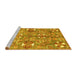 Sideview of Machine Washable Abstract Yellow Modern Rug, wshabs3180yw