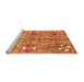 Sideview of Machine Washable Abstract Orange Modern Area Rugs, wshabs3180org